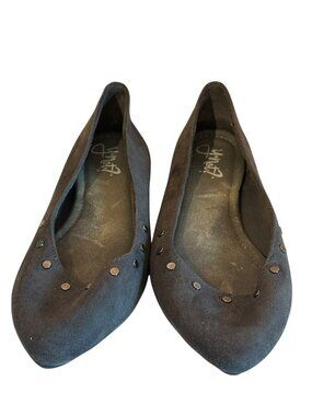 Womens Suede Flats Silver Stud Accents Size 7.5 Y-NOT? Lightweight Y2K